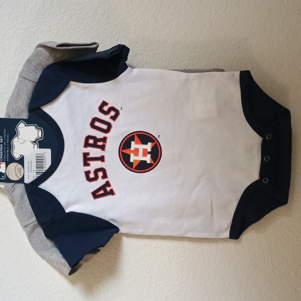 2 Houston Astros Onesies NWT, 12M